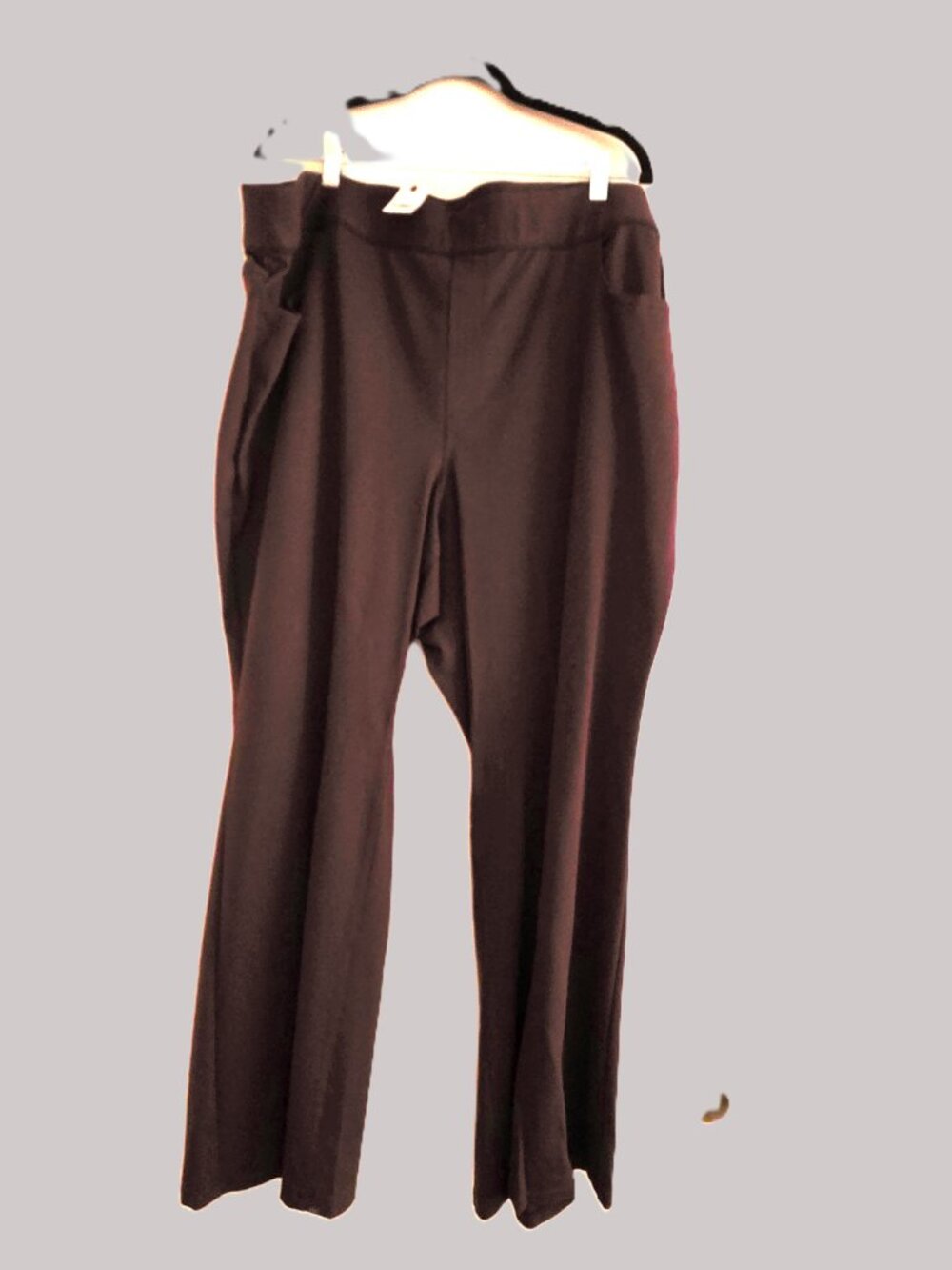 NWTO Lane Bryant Petite Plus Size 26 Chocolate Brown pull on knit slacks